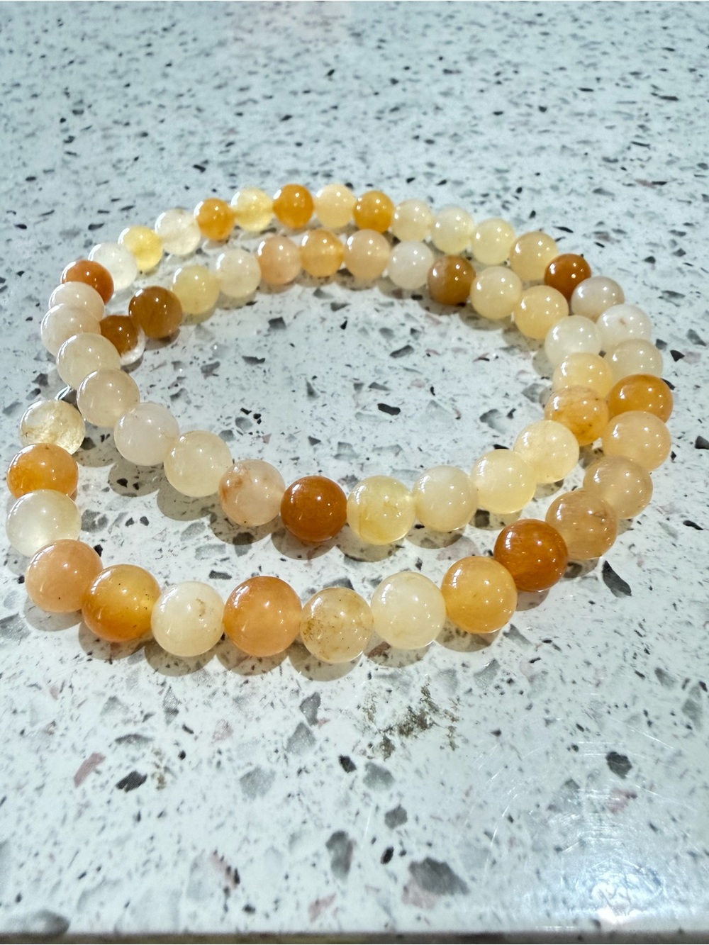 Huanglong Jade Bead Necklace，Pumpkin Warm Tone Gemstone Necklace